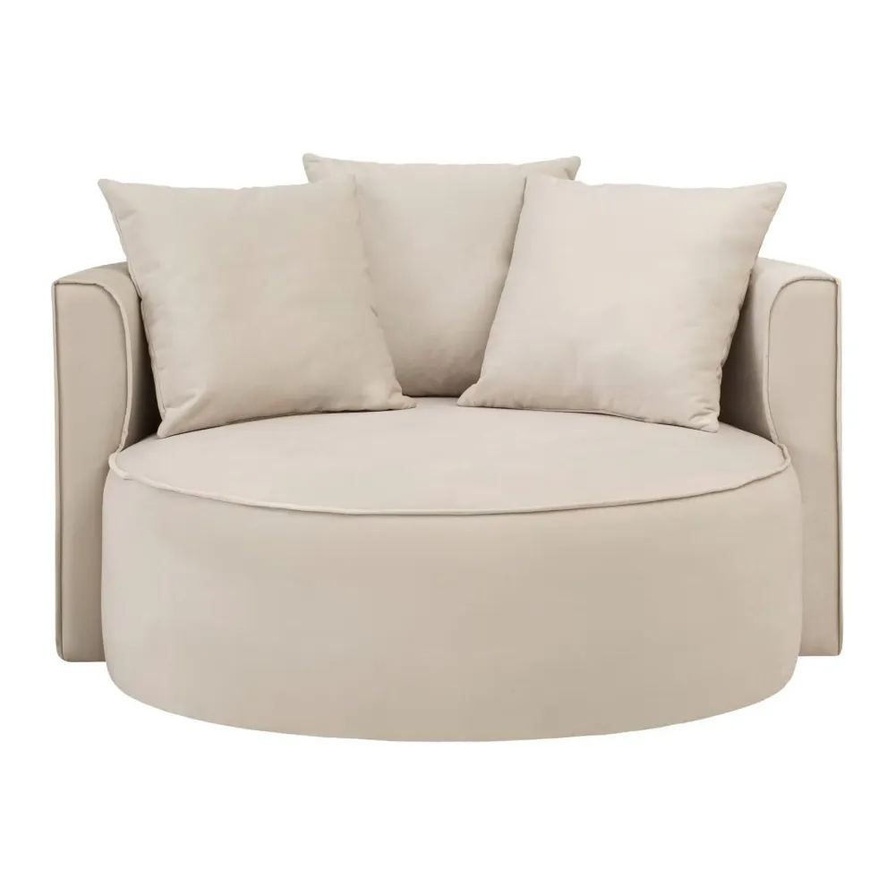 XXL-Sessel Samtoptik creme – Isalie