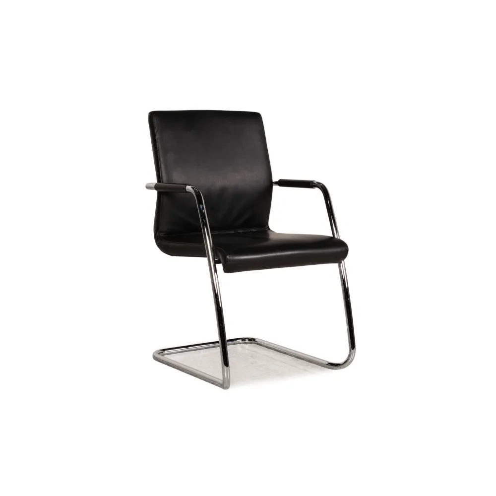 Züco Leder Stuhl Schwarz Sessel